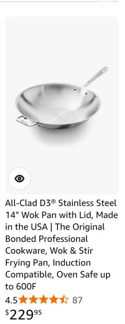 All Clad 3D stainless steel 14" work & stir  fraying pan