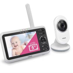 VTech VM350 Baby Monitor, 5" Screen, 1000ft Long Range, Night Vision, 2-Way Talk, Lullabies, Secured Transmission No WiFi İn its new box