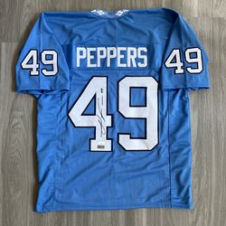 Julius Peppers Signed Autographed UNC Panthers Custom Jersey 