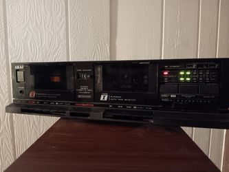Retro Vintage AKAI HX-A351W Double Cassette Deck High Speed Dubbing Tested Works read