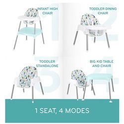 Evenflo Eat and Grow 4-in-1 Convertible High Chair (Prism Triangles)