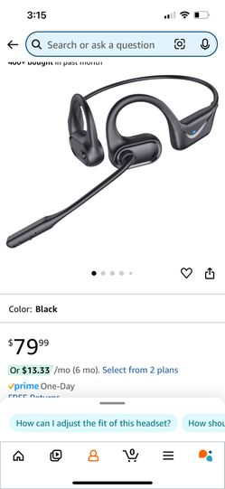 Bluetooth Headset with Microphone, Open Ear Headphones, Dual Connect Bluetooth 5.4 Headphones with Noise Cancelling & Mute, Wireless Headset with Mic 