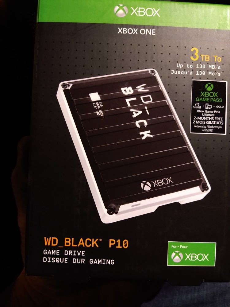X-Box One 3TB WD Black P10 Gaming Storage