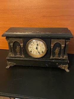 Vintage black mantle clock