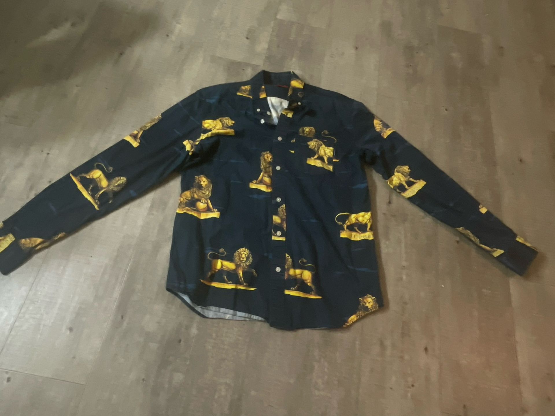 Navy Blue Supreme Button Up Dress Shirt