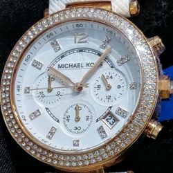 Michael Kors Parker Rose Diamond Accented Chrono Women's Watch MK2281
