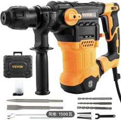 VEVOR 1-1/4 Inch SDS-Plus Rotary Hammer Drill 13 Amp Corded Drills Heavy Duty Ch