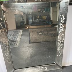 1940 Beveled Etched Mirror 