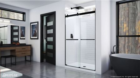 DreamLine Essence SHDR-(contact info removed)-09 44-48"x76" Bypass Sliding Shower Door in Satin Black