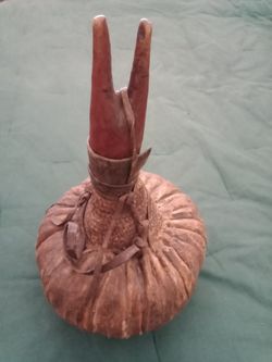 Vintage African Gourd/Leather Vessel
