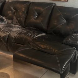 Free , 2 Love Seat Sofas With Recliners And Sofa