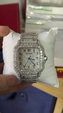 Custom Arabic Dial Santos Moissanite Watch