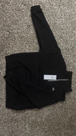 Alo Yoga Black Quarter Zip Set