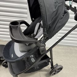 Britax Brook+ Modular Baby Stroller, Ultra-Lightweight Infant and Toddler Stroller with SafeWash Insert and 4 Ways to Stroll, Graphite Onyx
