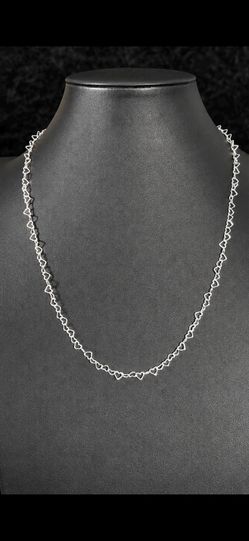 Sterling Silver Heart Link Chain Necklace, Made in Italy, 20 Inch