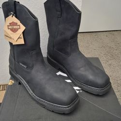 Harley-Davidson mens Altman Composite Toe Waterproof Leather Motorcycle Western Work Boot
