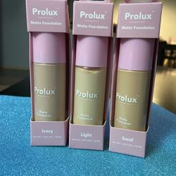 3 Prolux Matte  Foundations Ivory, Light, Sand