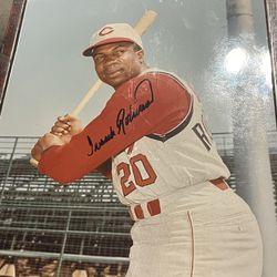Signed and JSA authenticated Frank Robinson poster