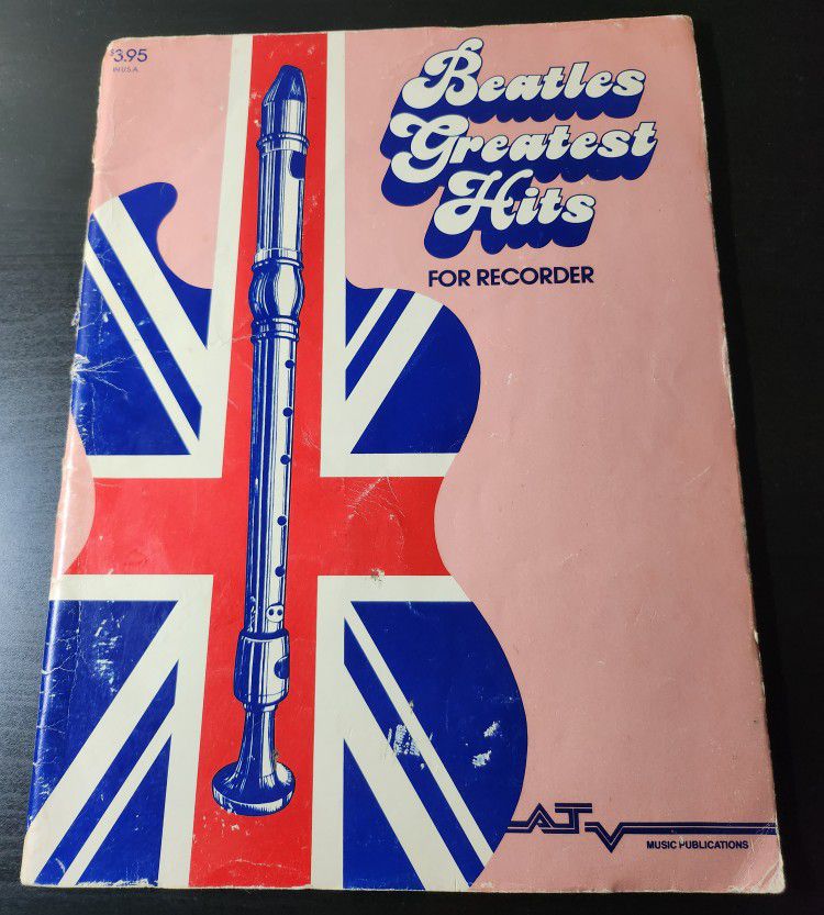 "Beatles" Greatest Hits for Recorder 1980 Sheet Music Complete with Lyrics