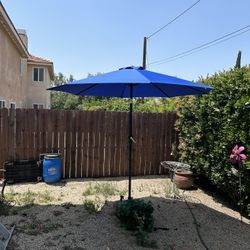 9” FT Market Umbrella Patio Color: Blue Base Not Included 
