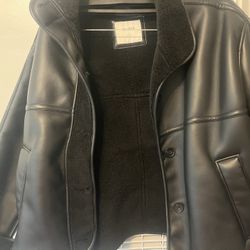 Women SHERPA-LINED LEATHER JACKET