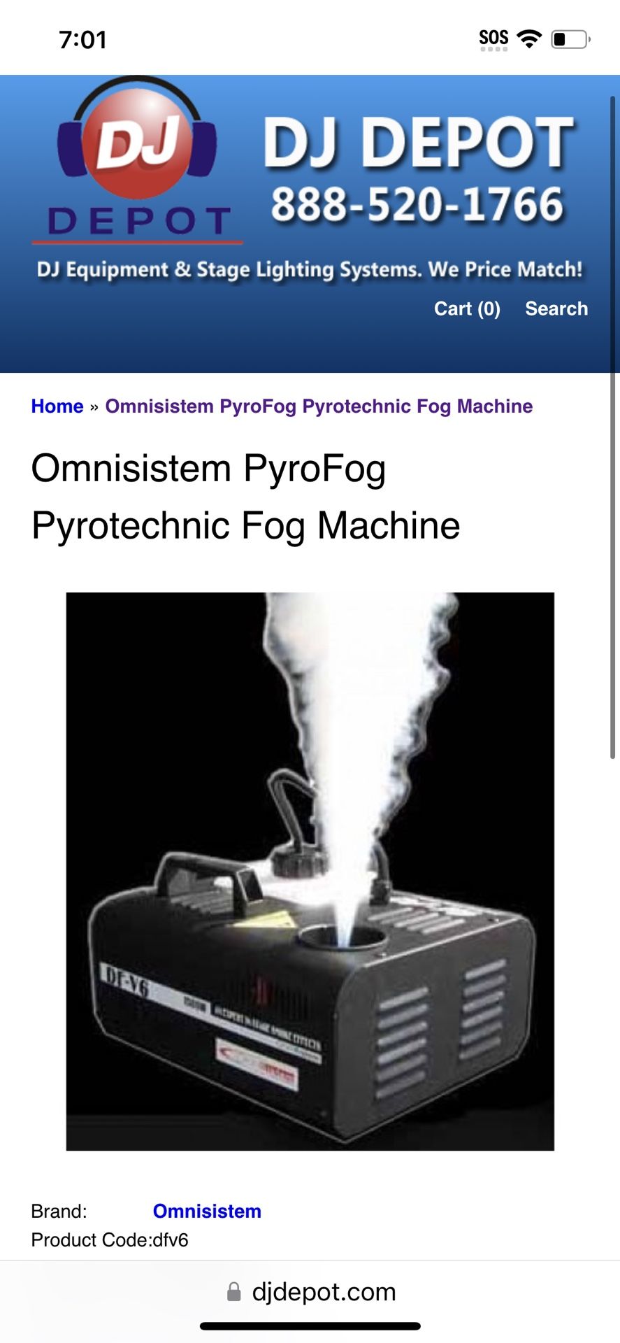 Omnisistem PyroFog Pyrotechnic Fog Machine 1500 Watts