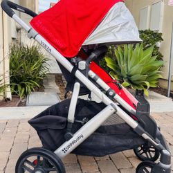 UPPAbaby VISTA Stroller + Bassinet – Rare Discontinued Red – Excellent Condition