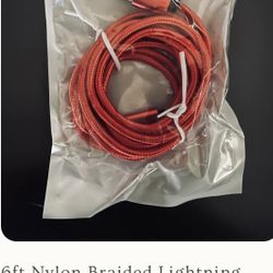 6ft Nylon Braided Lightning Charging cables, multiple colors available