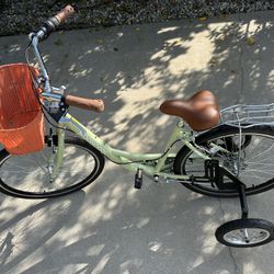 Mooncool city light women’s bike with adult training wheels size 26
