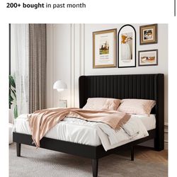 Black Queen Sized Bed Frame - No Box Spring Needed