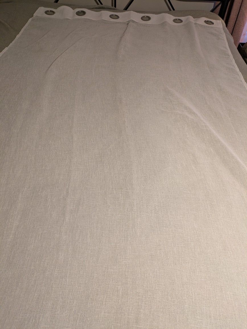 White Sheer Grommet Top Curtain Panel 42 X 63