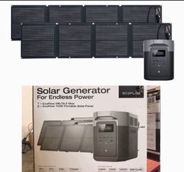 3400-Watt EcoFlow DELTA 2 Max Portable Power Station With X Boost Technology + 2 pcs 110W Solar Panel Brand New In Box