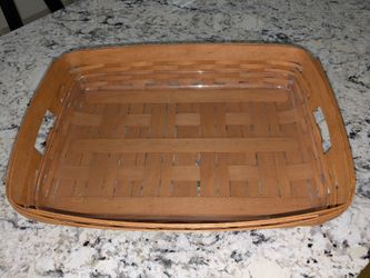 Longaberger Serving Basket w/Plastic Tray Large 