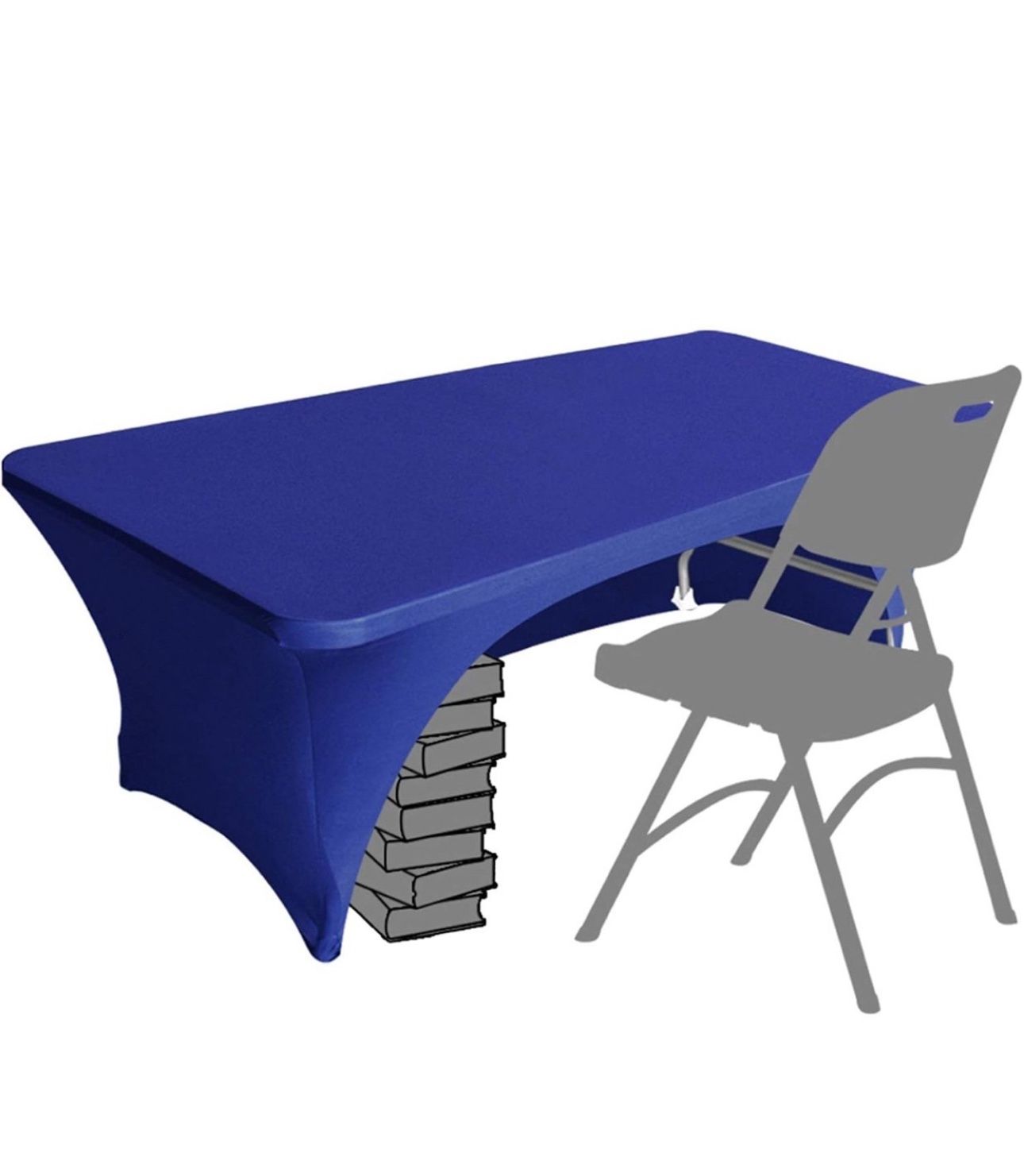spandex table cover 5ft navy blue