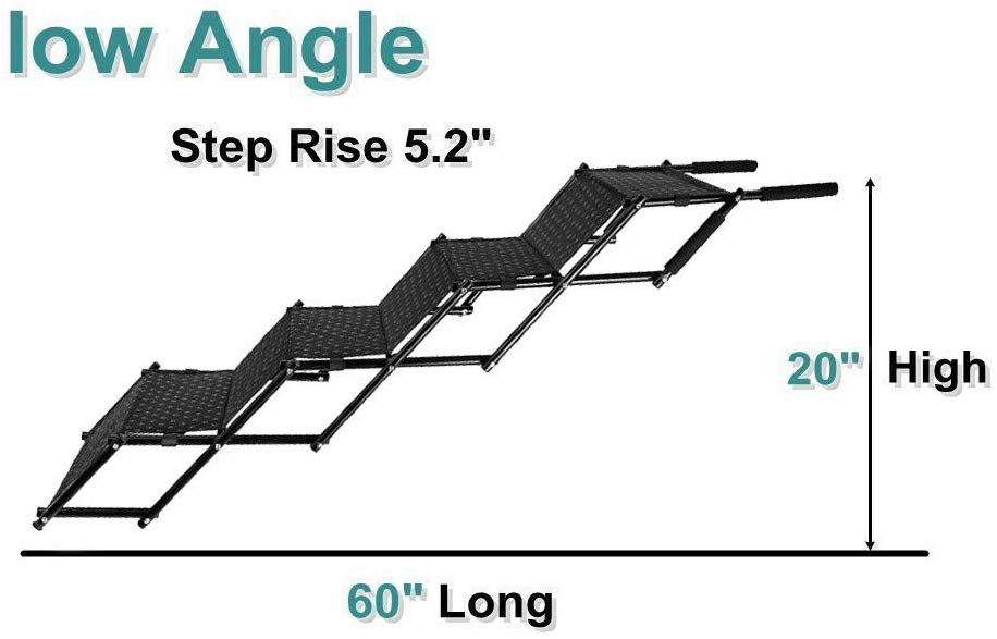 Flightbird Pet Ramp Dog Car Step Stairs, Supports 100 lb,