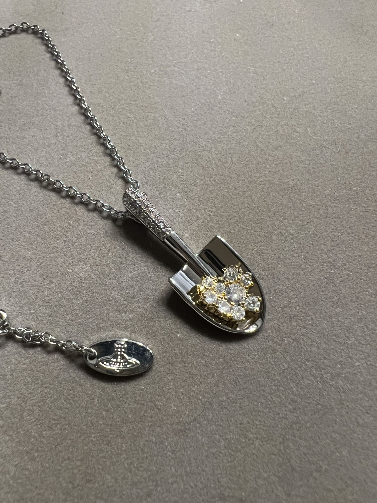 Shovel with Rock necklace