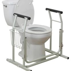 0146: New Drive Medical RTL12079 Bathroom Grab Bar for Toilets, White