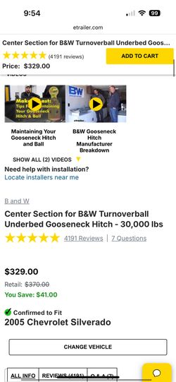 B&w Turn Over 5th Wheel Hitch (Silverado)