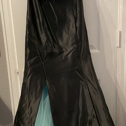 Jessica McClintock Gunne Sax Satin Black & Teal Tulle Prom Dress 