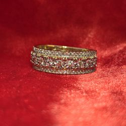 10k Yellow Gold Diamond Wedding Band Ring 0.64 ctw