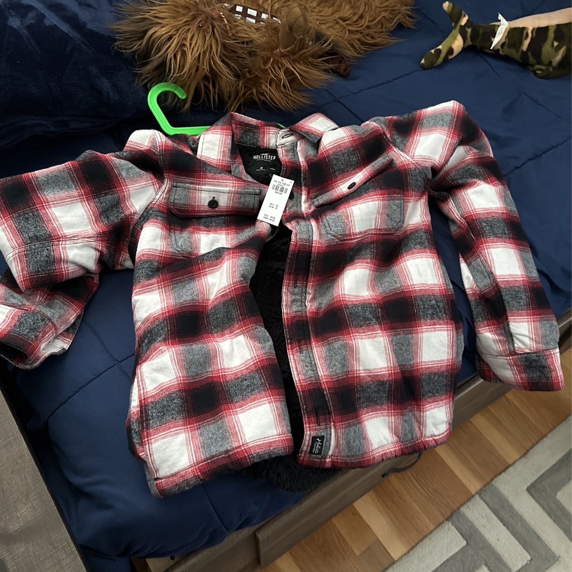 Mens Med Hollister Plaid With Soft Inside Shirt