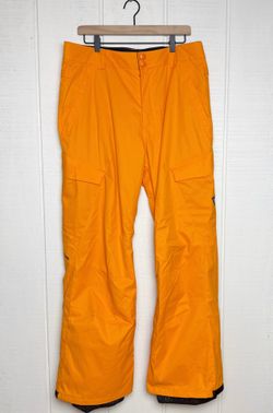 DC Snowboarding 10K Snow Pants Mens Large Orange Waterproof Insulated Ski