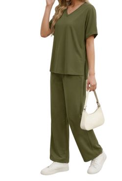 NWT Fantaslook Two Piece Loungewear Set - Army Green (2XL)