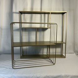 2 Decorative Metal Shelves