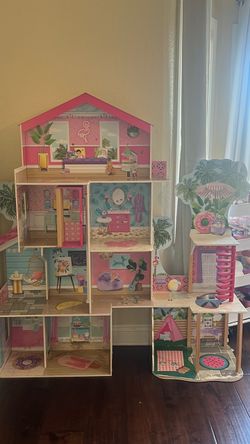 KidKraft Pool Party Mansion Wooden Dollhouse (Fits Barbie)