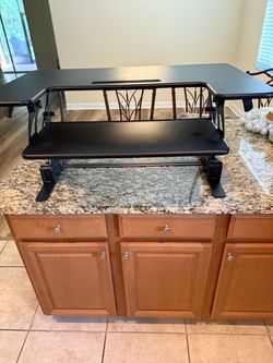 Black Adjustable Standing Desk Converter