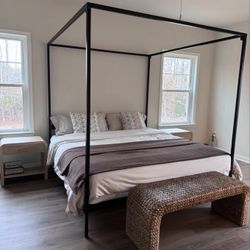 NEW King Size Canopy Metal Bed Frame