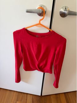 Beyond Yoga Red Long Sleeve Crop Top