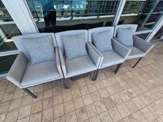 Living Spaces Ravelo Grey Upholstered Outdoor Side Chairs (Set of 4)