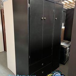 Black Closet Wide New Ropero Wardrobe